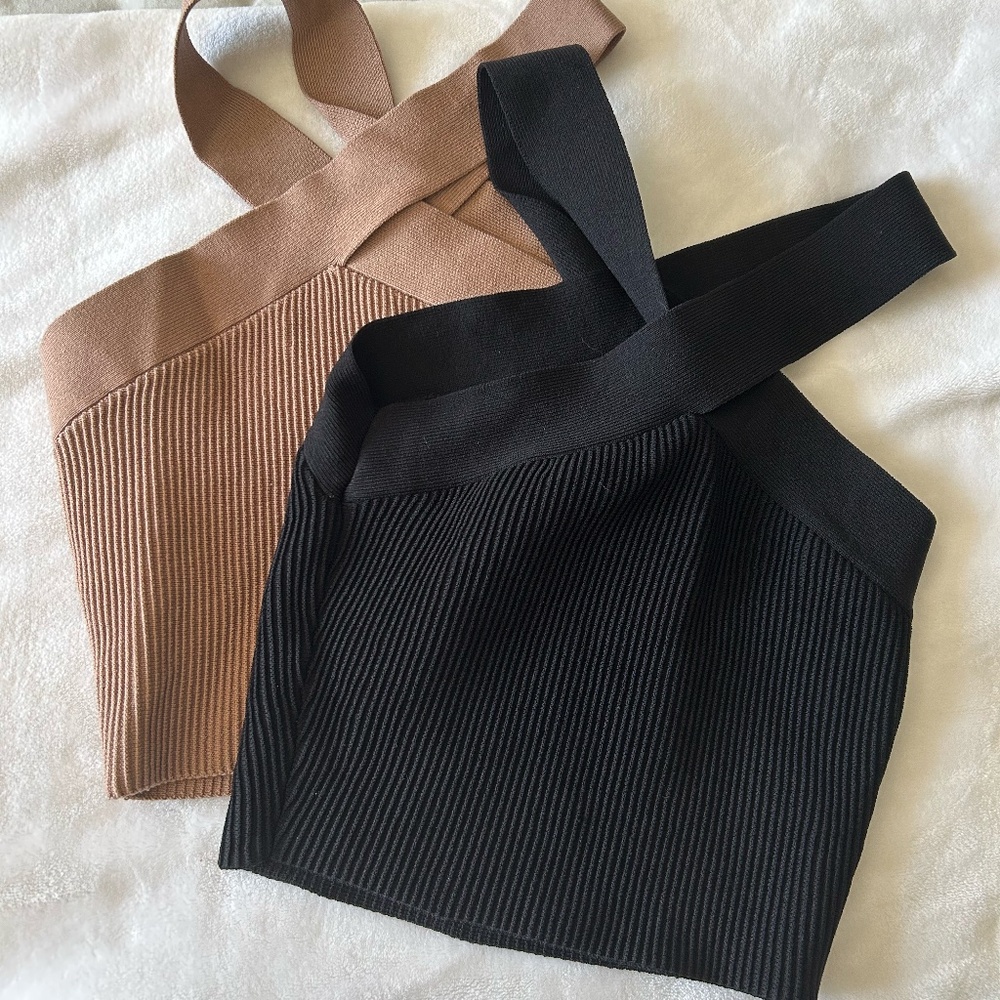 Aritzia Sculpt knit cross over top